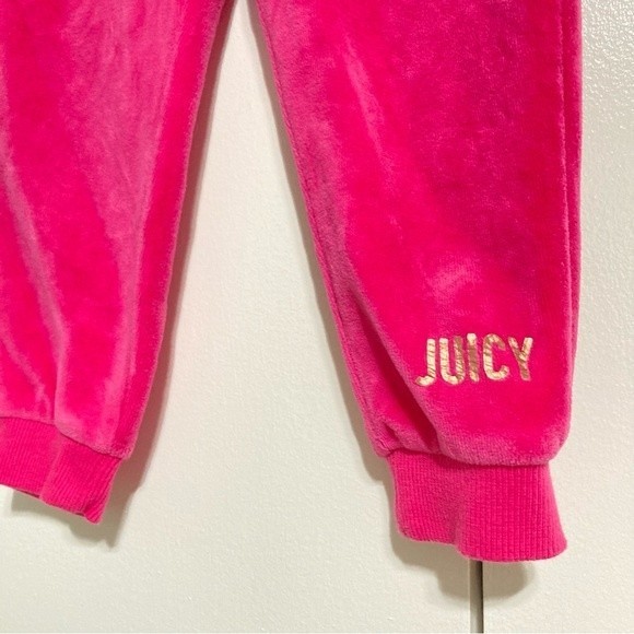JUICY COUTURE Hot Pink Velvet Track Jogger Pants Toddler Girls 24 months - Picture 5 of 11